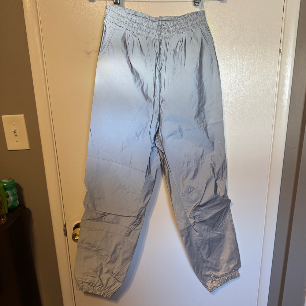 NWT Fashion Nova Grey/Silver Reflective Joggers Size Medium